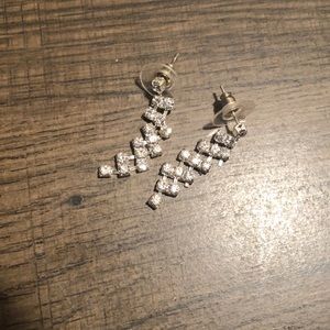 Silver Rhinestone Earrings